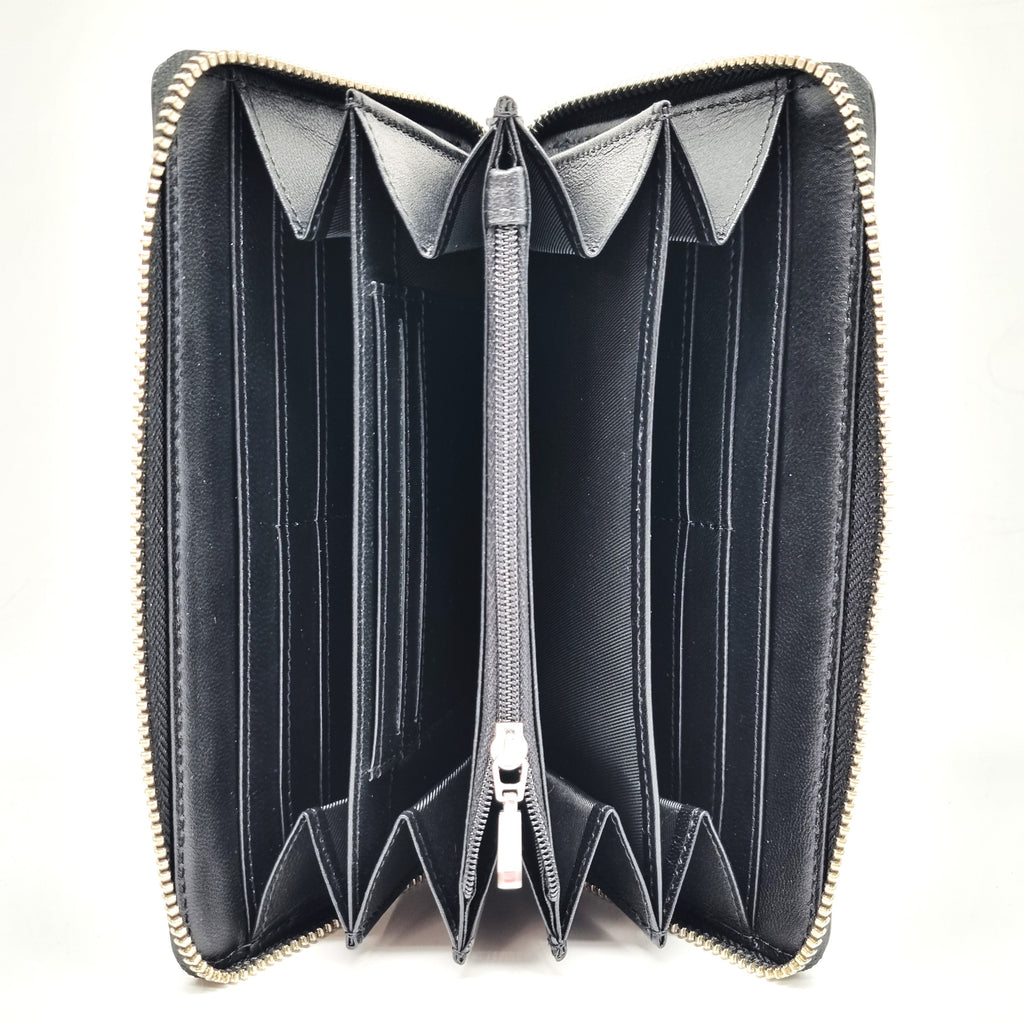 Tätowierte Geldtasche Rindsleder schwarz "BALANCE"