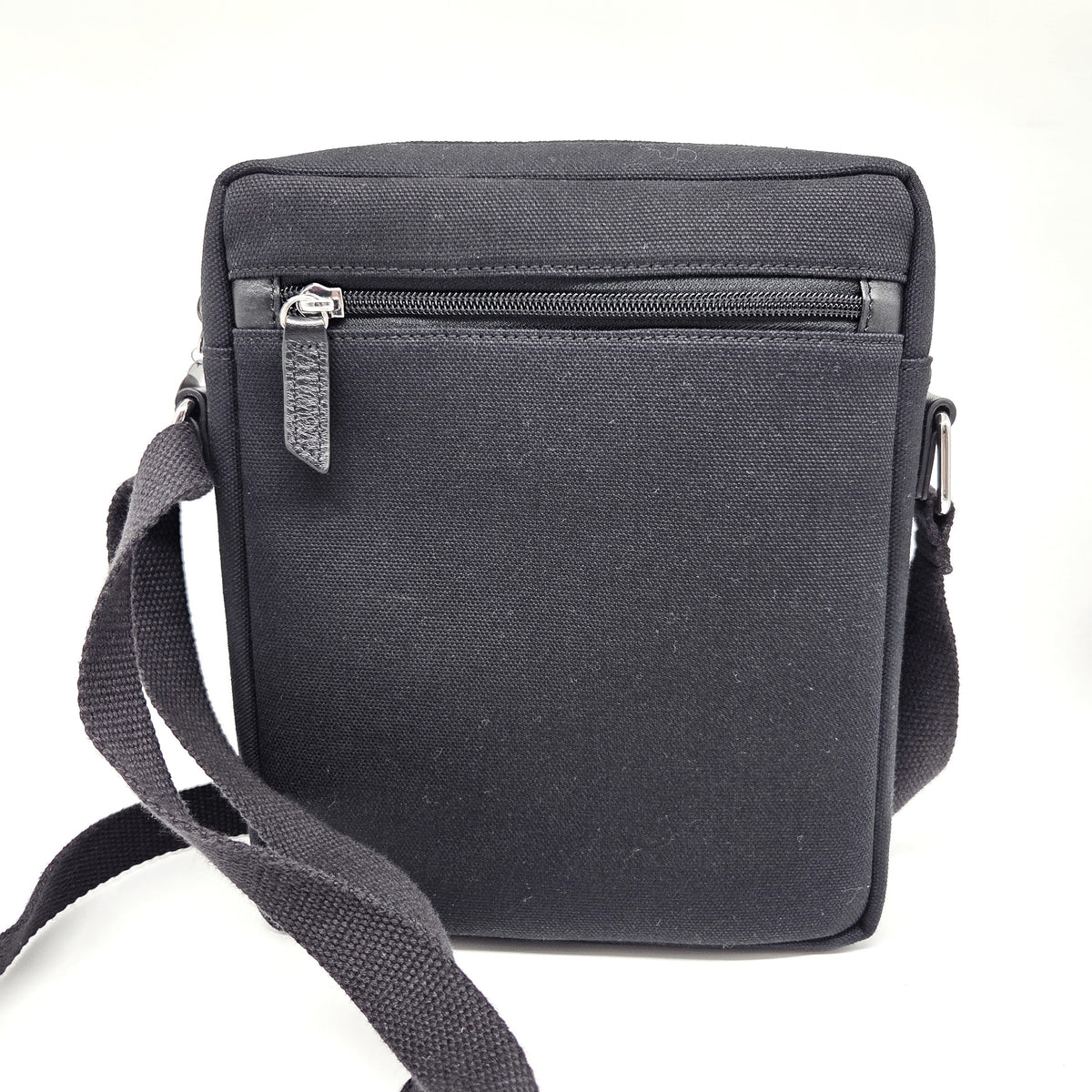 Tätowierte Tasche Canvas/Rindsleder schwarz "UN MER DE FLEURS"