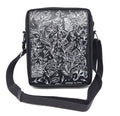Tätowierte Tasche Canvas/Rindsleder schwarz "UN MER DE FLEURS"